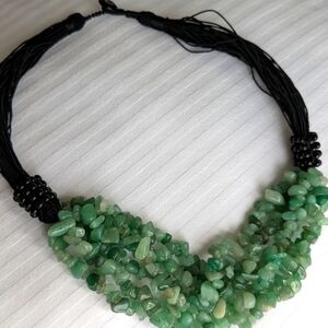 Chunky Green and Black Aventurine Necklace